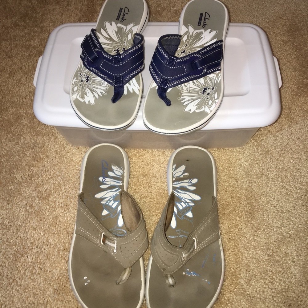 Clark’s flip flops